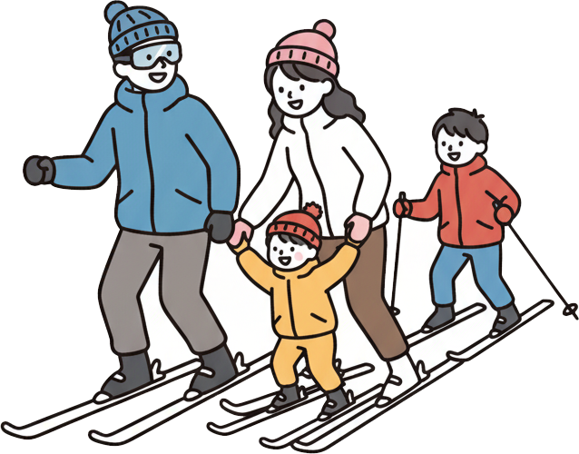 ウィンタースポーツを楽しむ人